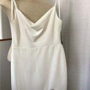 City Studio White Slip Dress with Spaghetti Straps for Weddings